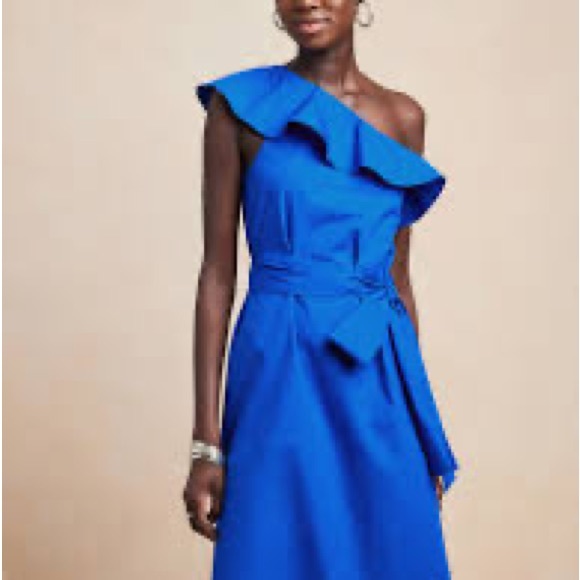Banana Republic Dresses & Skirts - Banana Republic One Shoulder Ruffle Dress L